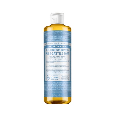 Dr Bronners Baby Mild Unscented Castile Liquid Soap 473ml